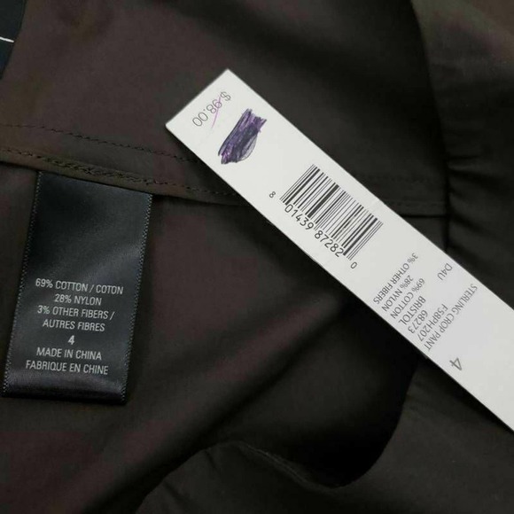 NWT T Tahari Cropped Pants Brown stretch capri 4 - Picture 5 of 7